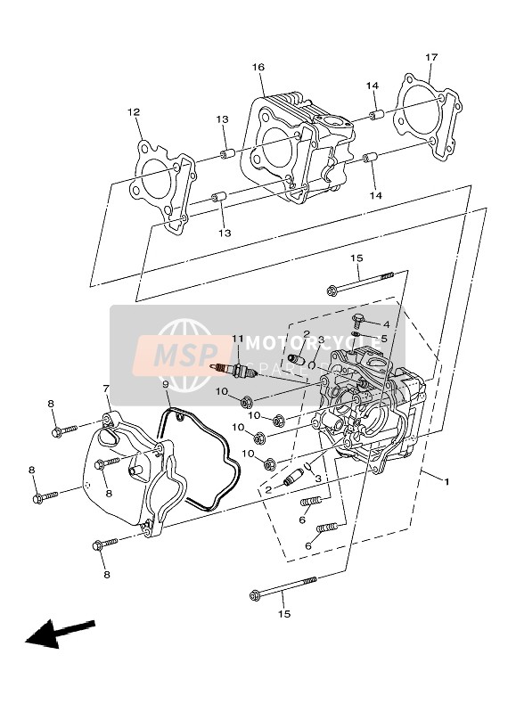 B3YXE1100000, Cylinder Head Assy, Yamaha, 0